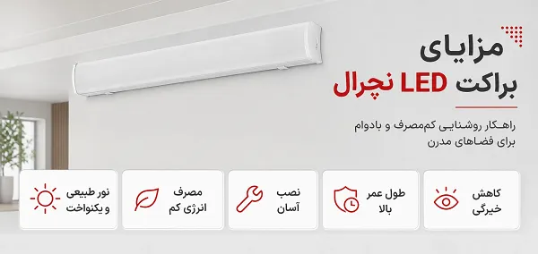 ویژگی‌ها و مزایای اصلی براکت LED نچرال: مصرف کم و نور یکنواخت