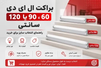 راهنمای انتخاب سایز براکت ال ای دی 60، 90 و 120 سانتی
