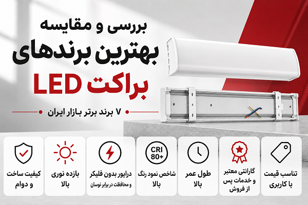 مقایسه بهترین برندهای براکت LED از نظر کیفیت ساخت، مشخصات فنی، گارانتی و کاربرد